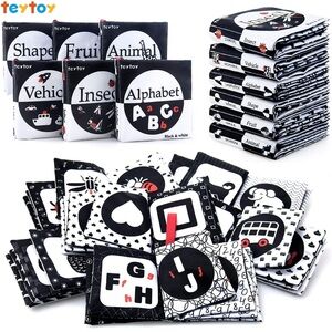 teytoy My First Soft Book, 6 PCS Nontoxic Fabric Cloth Activity Crinkle